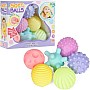 Next Store 6 Pcs Multicolor Soft Silicone Balls Set with Sound, Intelligence Development Toy for Kids - Colorful