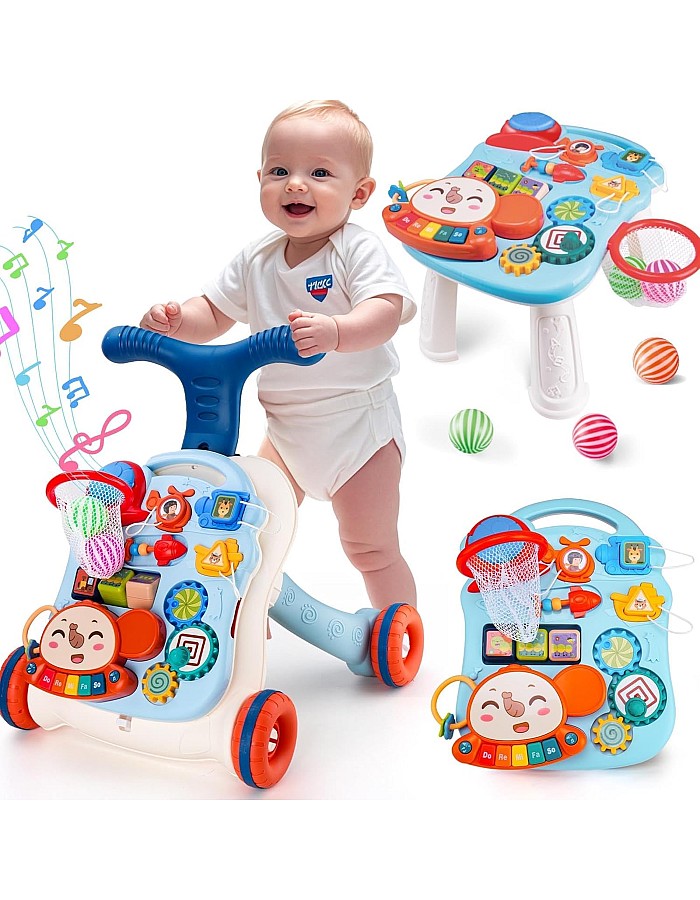 AuntyFey Baby Walker, 3 in 1 Push Walker Baby, Baby Walkers for Girls Boys, Baby Walking Toy for 1 Year old Learning to Walk, Sit to Stand Baby Walker, Baby Walker Push Toy, Walker Baby Girl 12 Months