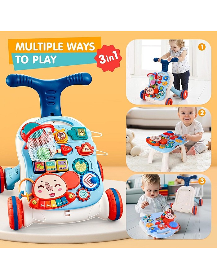 AuntyFey Baby Walker, 3 in 1 Push Walker Baby, Baby Walkers for Girls Boys, Baby Walking Toy for 1 Year old Learning to Walk, Sit to Stand Baby Walker, Baby Walker Push Toy, Walker Baby Girl 12 Months