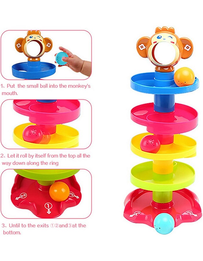 Jiada Swirl Ball Ramp Educational Toy Puzzle Rolling Ball | ABS Material Non Toxic