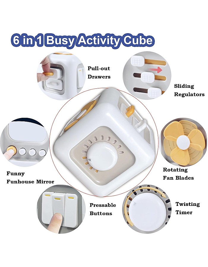 Montessori Toys for 1 Year Old, Travel Activities Busy Cube, Fine Motor Skills Toys for Toddlers 1-3, Developmental Educational Learning First Birthday Gifts, Baby Toys 12-18 Months