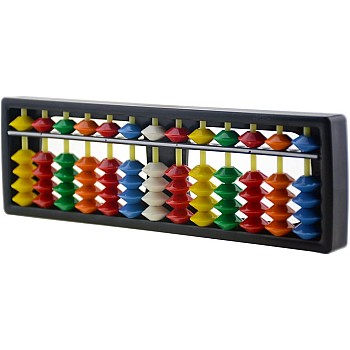 13 Digits Rods with Colorful Beads Plastic Abacus Arithmetic Soroban Kid's Calculating Tool