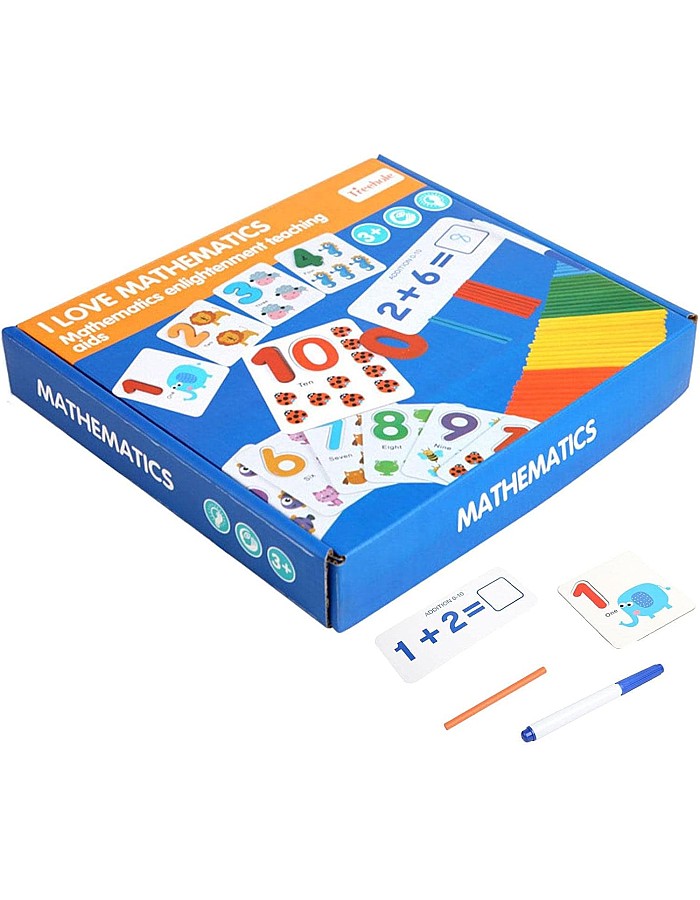 Maths Counting Sticks, Educational Aids for Addition and Subtraction for Children | Wooden Intelligence Sticks Numerical Cards and Counting Sticks with Box, Gift