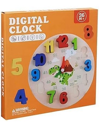 Digital Clock, 38 cm Diameter, Colourful Numbered Face