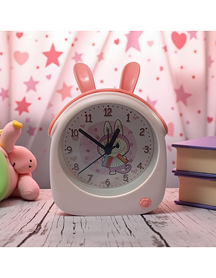 LOCKYBOY Kids Alarm Clock, Cartoon Rabbit Design, Blue Body, Clear Hands and Numbers (Pank)
