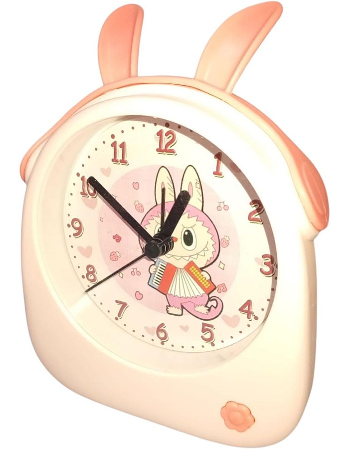 LOCKYBOY Kids Alarm Clock, Cartoon Rabbit Design, Blue Body, Clear Hands and Numbers (Pank)