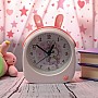 LOCKYBOY Kids Alarm Clock, Cartoon Rabbit Design, Blue Body, Clear Hands and Numbers (Pank)