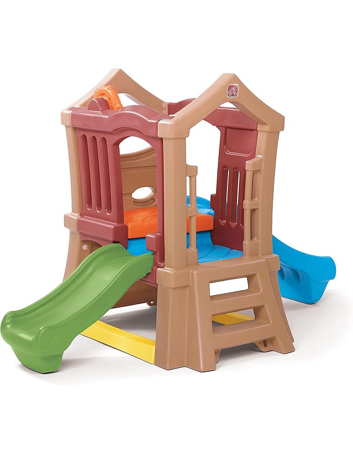 Step2 Play Up Double Slide Climber Outdoor Toy and Structures - Brown, 800000