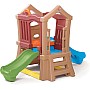 Step2 Play Up Double Slide Climber Outdoor Toy and Structures - Brown, 800000