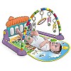 COOLBABY Large Play & Learn Infant Gym Toys Piano Activity - Baby Kick and Gym Play Mat Lay & Play 3 in 1 Fitness Music and Lights Fun Piano for 0-36 Months Girl Boy - Easy to Disassemble and Washable