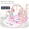 Kick and Play Floor Baby Mat and Play Piano Gym Mat – Infants Musical Activity Center with 5 Hanging Sensory Toys and Early Education Floor Playmat girly