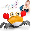 Jovicos Crab Baby Toy from 1 2 3 Years, Crawling Crab Toy from 6 7 8 9 10 Months, Children's Toy from 1-3 Years Boy Girl Gift for Children Tummy Time Toys (Orange)