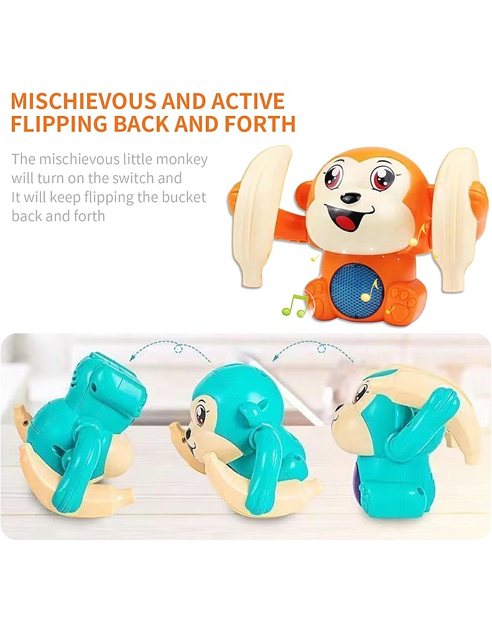 Roll & Glow Monkey Crawling Baby Toy with Lights and Sounds for 6 Months and up monkey toy