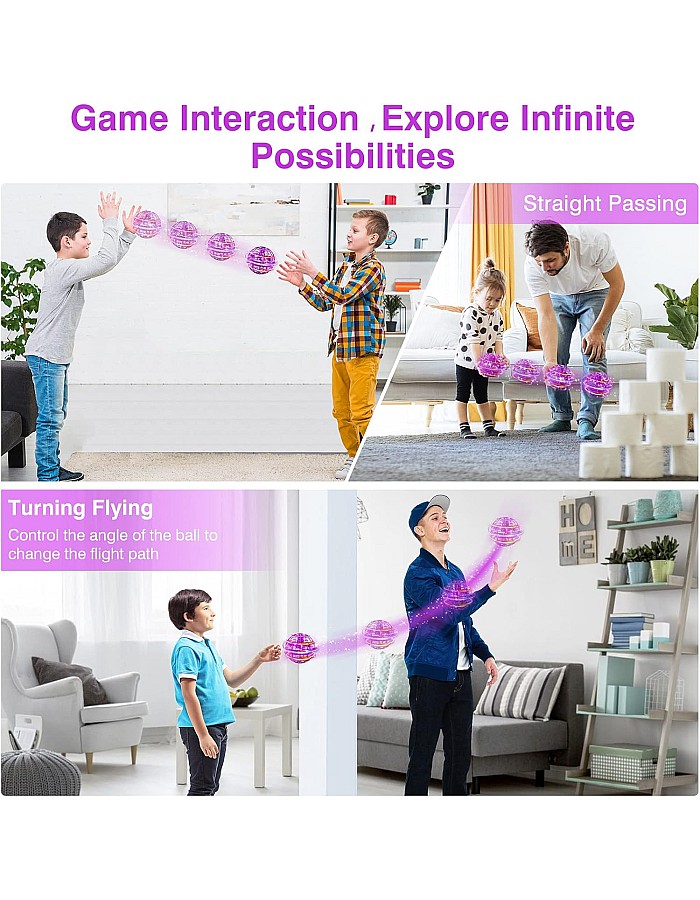 Generic Hand Controlled Flying Ball Toy - Purple