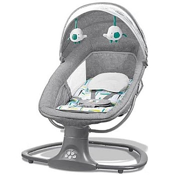Mastela Deluxe 3-in-1 Multifunctional Rocking Chair - Grey and Blue with Adjustable Swing Speeds, Three-Stage Timing, Built-in Music, Remote Control, Safety Features, Interactive Toys