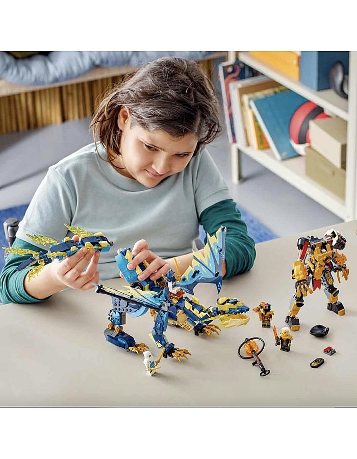 مجموعة لعبة بناء التنين الأساسي ضد آلي الإمبراطورة 71796 من LEGO NINJAGO‎ للأطفال بعمر +9؛ تضم 6 شخصيات صغيرة (1038 قطعة)