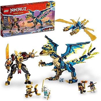 LEGO 71796 NINJAGO Elemental Dragon vs. The Empress Mech, Large Building Toy Set with Dragon Toy, Action Figure, Ninja Flyer and 6 Minifigures, Dragons Rising Series Gift for Kids, Boys, Girls