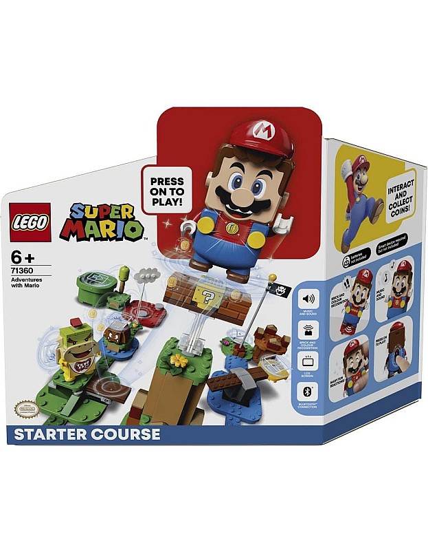 LEGO Super Mario Adventures with Mario Starter Course Set, Buildable Toy Game, Collectible Gifts for Kids, Boys & Girls 6 Plus Year Old with Interactive Figure 71360