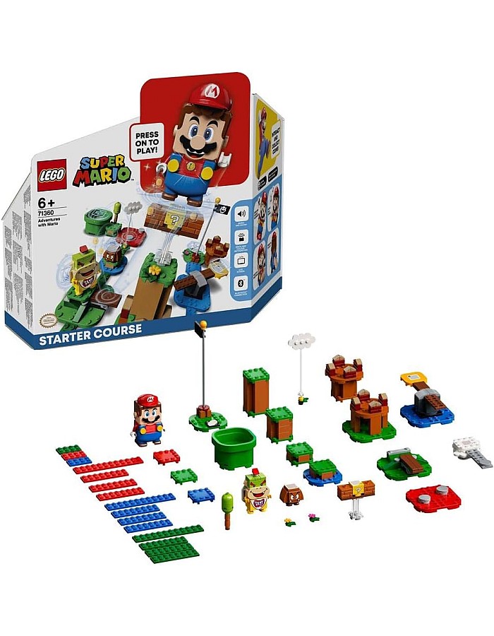 LEGO Super Mario Adventures with Mario Starter Course Set, Buildable Toy Game, Collectible Gifts for Kids, Boys & Girls 6 Plus Year Old with Interactive Figure 71360