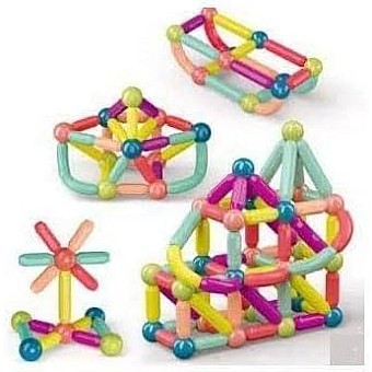 Magnetic Building Sticks - Creative STEM Toy for Children Ages 3+, 42 Pieces to Construct 3D Models, Boost Concentration and Cognitive Development