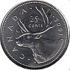 Old Coin 25 Cents Canada Elizabeth II
