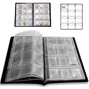 ألبوم عملات معدنية | 120 جيب لتخزين العملات | مناسب لعملات أقل من 1.1 بوصة | كتاب حفظ وتنظيم العملات لهواة الجمع | أزرق