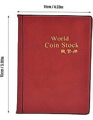 MySouq-Store 1Pcs/120 Pockets COINNING Album Collection Book Mini Penny COIN Storage Album Book COIN Holders for Collector Gifts Supplies (Maroon Color)