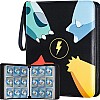 Trading Card Binder with Game Collection - 900 Pockets Cards Waterproof Zipper Binder Collect Holder Album Cards with 50 Removable Page Sleeves Binder Book Folder Storage (Red and White)