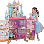 KidKraft Disney Princess Dance & Dream Castle Dollhouse Wooden Playset with Music and Movable Dance Floor for 30 cm Dolls, Toy for Children from 3 Years, 10276