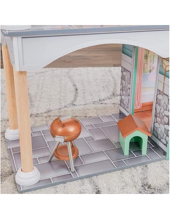 Kidkraft Dahlia Mansion Wooden Dollhouse For 12-Inch Dolls With Lights & Sounds 124 * 32 * 133 cm- 65987, 3+