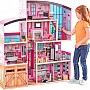 Kidkraft Shimmer Mansion Wooden Dollhouse For 12-Inch Dolls With Lights & Sounds 123 * 35 * 136.5 cm- 65949, 3+