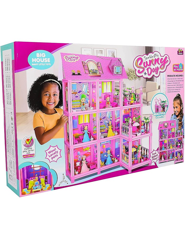 Play at Home Sunny Day Dream House with 9 Rooms, 88 x 116 x 48 cm