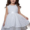 White Flower Girl Dress with Tiered Tulle Party Special Occasion Birthday Dress
