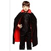 Wonka THTMS Unisex Cosplay Christmas Halloween Witch Party Reversible Hooded Adult and Kids Vampires Cape Cloak（Dual-Layer,Black and red ） (M, Stand Collar)