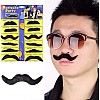 Wonka Jamboree 12 PCS Self Adhesive Fake Mustache - Premium Novelty Mustache for Kids Adult, Birthday and Hawaiian Costume (Mustache) (Black)