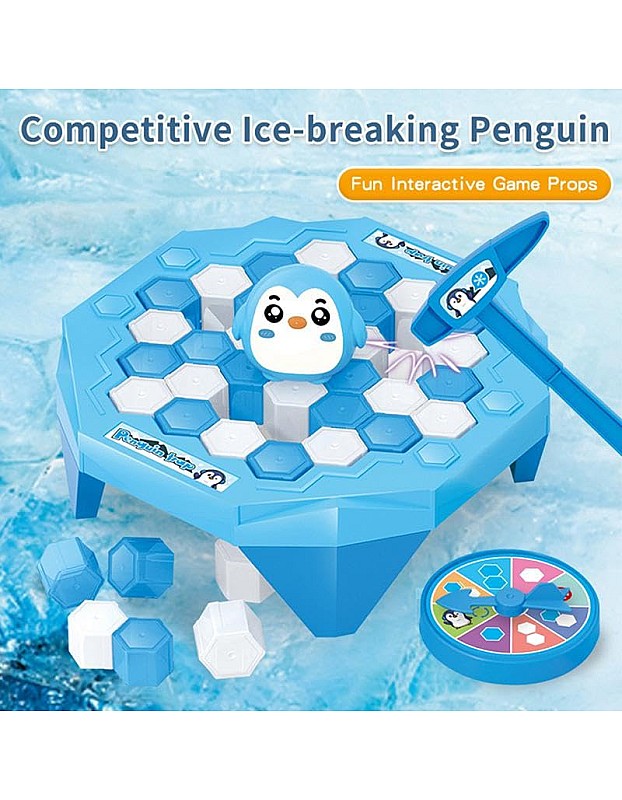 Penguin Trap, 2D Interactive Ice Breaker Toy, with Hammer and Spinner, for Kids, Small