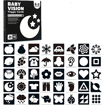 Black and White Sensory Toys, High Contrast Baby Cards, Sensory Cards for Babies 0-3 Months, Visual Stimulation Early Education, Infant Newborn Essentials Gifts