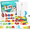 Wooden Word Spelling Game Children's Toy Jigsaw Flash Card to Recognize Reading and Spelling Matching Word Letters