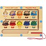 Montessori Toy Magnetic Game Pearl Maze Magnetic Toy Colour Matching Learning Counting Puzzle Classification Board 3 Years + (EIS)