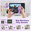 Dino Kids Microscope, 1000X Portable Microscope for Kids, Mini Digital Microscope with 2" Screen, Educational Science Kit Birthday Gifts, Age 4-12, 32GB TF Card Included (Violet)