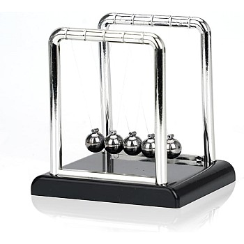 1 x Newton Pendulum, 5 Metal Balls, Physics Game, Educational, Office and Desk Decoration, Office Desk Accessories, Modern Ornaments, Stress Relief for Desk