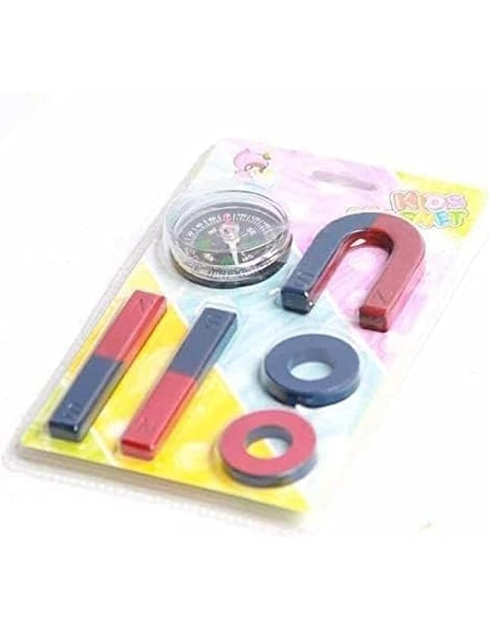 KRYTONE®6PCS Science Magnets Set for Education Science School Classroom Experiment Tools for Kids Including Bar/Ring/Horseshoe/Thread/Car Magnets (N0:-1)