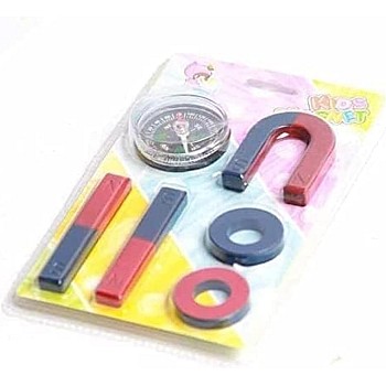 KRYTONE®6PCS Science Magnets Set for Education Science School Classroom Experiment Tools for Kids Including Bar/Ring/Horseshoe/Thread/Car Magnets (N0:-1)