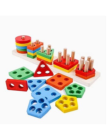 Wooden plug-in game with plug-in blocks, colourful wooden toy, plug-in puzzle, Kids wooden Toys, gift for toddlers, children from 3 years, toy wooden puzzle