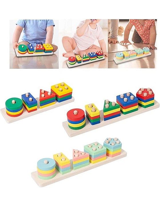 Wooden plug-in game with plug-in blocks, colourful wooden toy, plug-in puzzle, Kids wooden Toys, gift for toddlers, children from 3 years, toy wooden puzzle