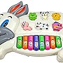 Generic WeKidz Rabbits Musical Piano with 3 Modes Animal Sounds, Flashing Lights | Best Birthday Gift for Kids (Gift Wrapped)