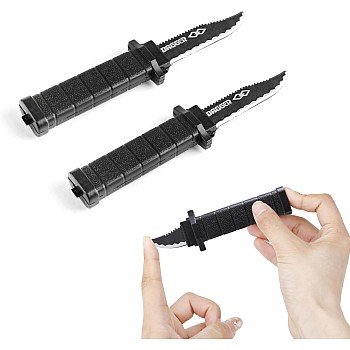DERAYEE Retractable Fake Knife, 2 Pcs Halloween Prop Costume Plastic Hidden Blade Toys for Party Cosplay Joke Gadget Prank Gag