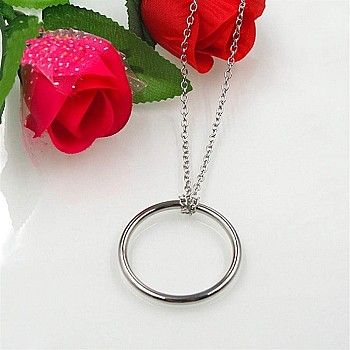 Steel Magic Ring And Chain Cool Magic Trick Props Metal Knot Ring On Chain Game Show. Props Toys Magic Tricks Prank Party Kids Adults. (1)