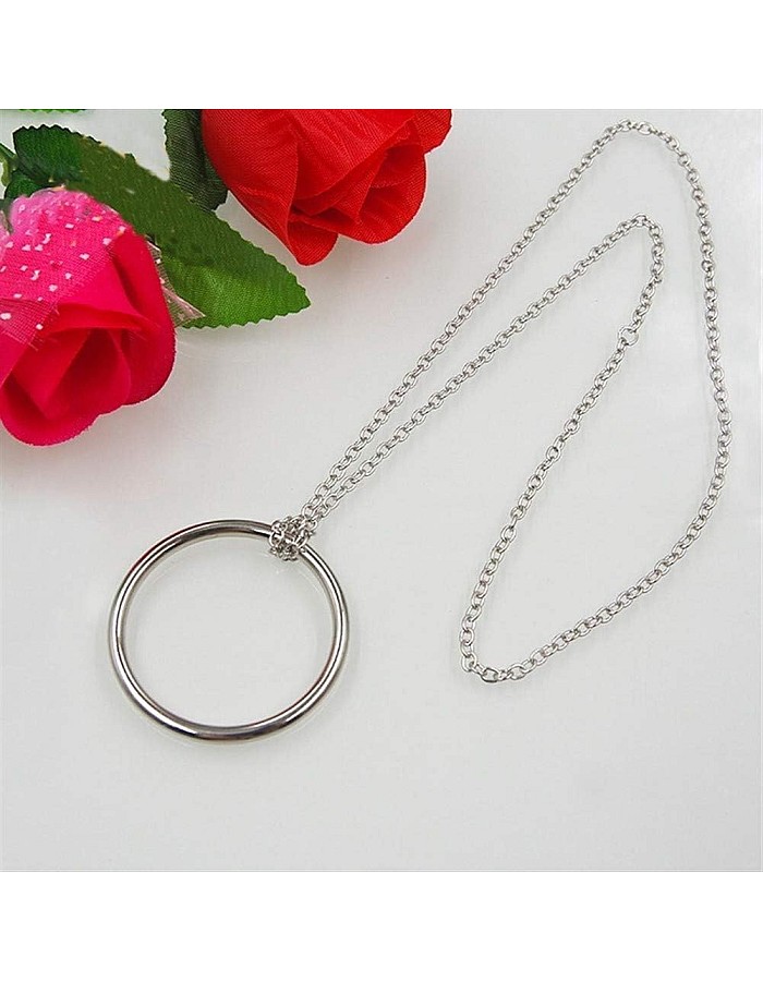 Steel Magic Ring And Chain Cool Magic Trick Props Metal Knot Ring On Chain Game Show. Props Toys Magic Tricks Prank Party Kids Adults. (1)