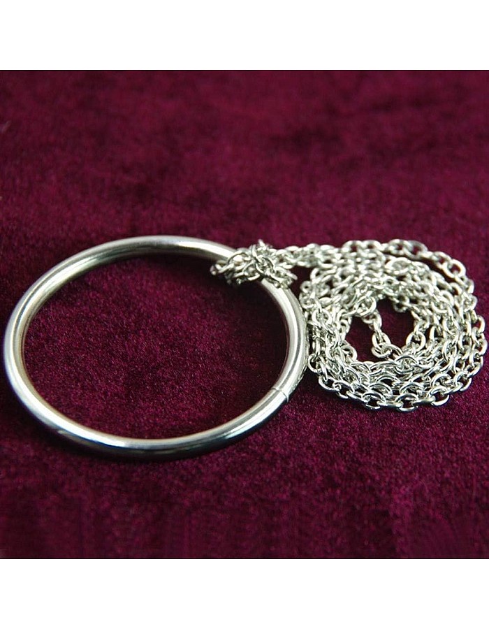 Steel Magic Ring And Chain Cool Magic Trick Props Metal Knot Ring On Chain Game Show. Props Toys Magic Tricks Prank Party Kids Adults. (1)